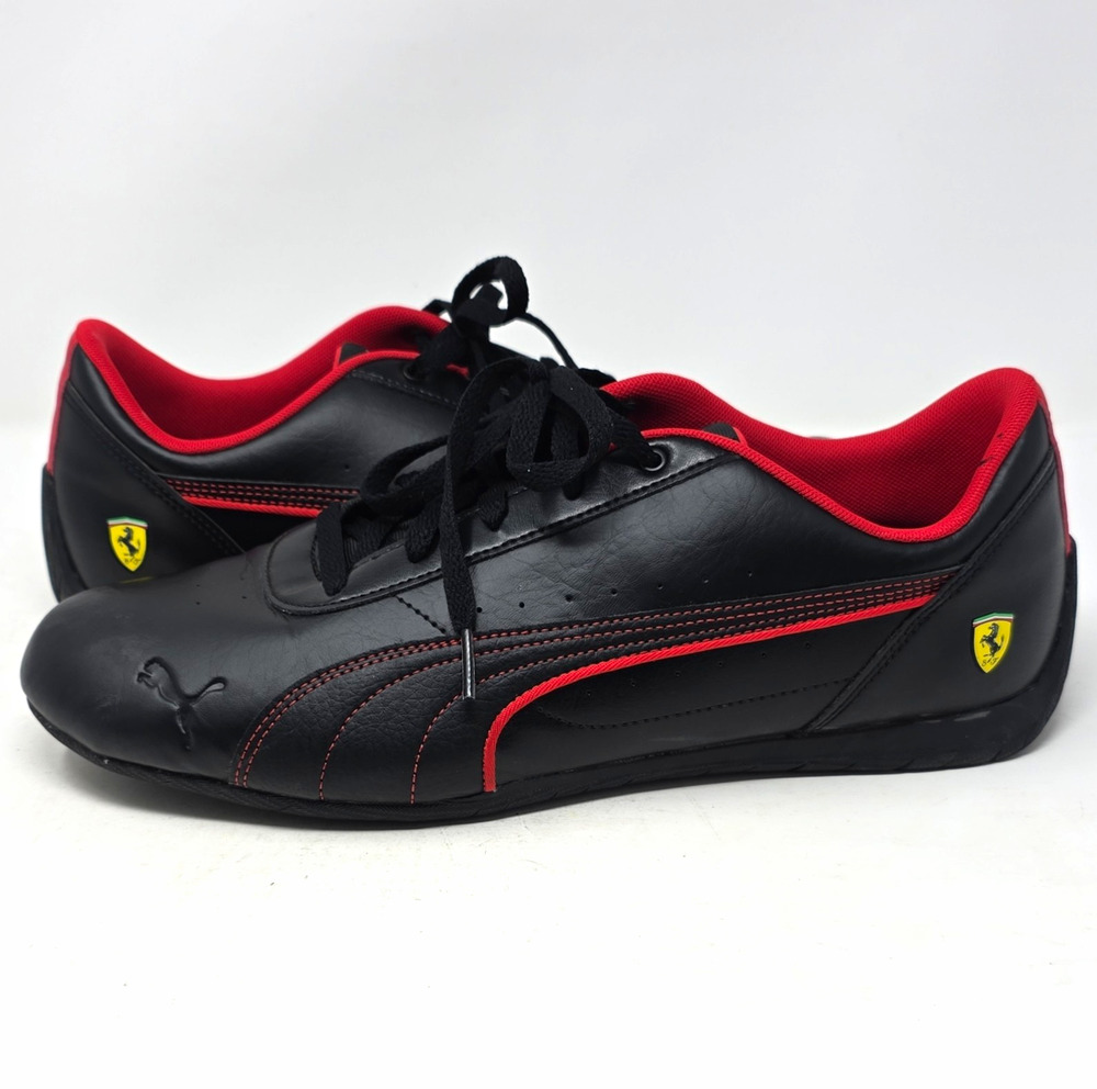 PUMA Ferrari Men's Black/Red Lace-Up Sneakers SoftFoam+ MPN 307019-01 US 14
